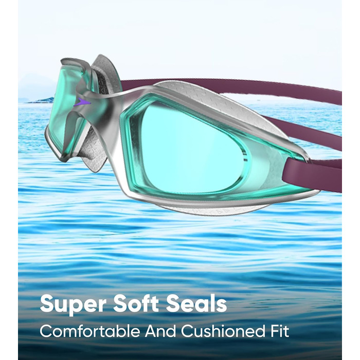 Окуляри для плавання Speedo Hydropulse Junior (унісекс, дитячі, Deep Plum/Clear/Light Blue)