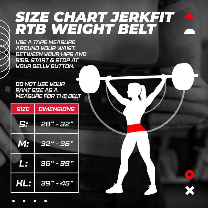 JerkFit RTB Неопреновий пояс для важкої атлетики – Пояс для чоловіків і жінок для пауерліфтингу, присідань, силових тренувань та бодібілдингу