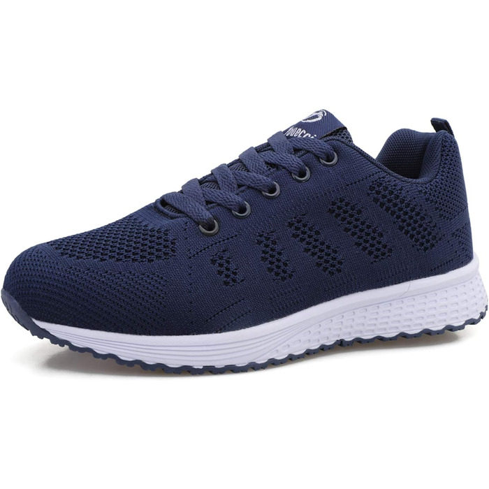 Жіночі кросівки з повітряною подушкою для залу та вулиці. Зручні спортивні кросівки на шнурівці, дихаючі, розміри 35-44 EU, колір: темно-синій (Navy Blue)