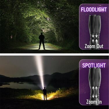 LED UV ліхтар MOWETOO 2 в 1, 395nm, детекція фальшивих грошей та сечі тварин, 4 режими, 40W, 2 шт.