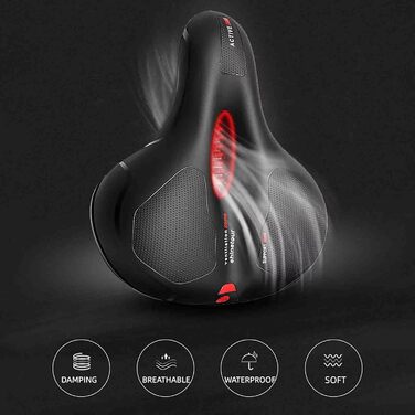 Зручний велосипедний сідло Cloud Comfort Pro: ергономічний, з подвійною амортизацією та Memory Foam, для чоловіків та жінок, блакитний