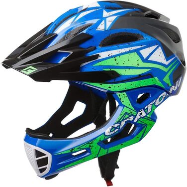 Велошолом Cratoni C-Maniac Pro знімний підборідник Downhill BMX L-XL (58-61 см) чорний/лаймовий матовий