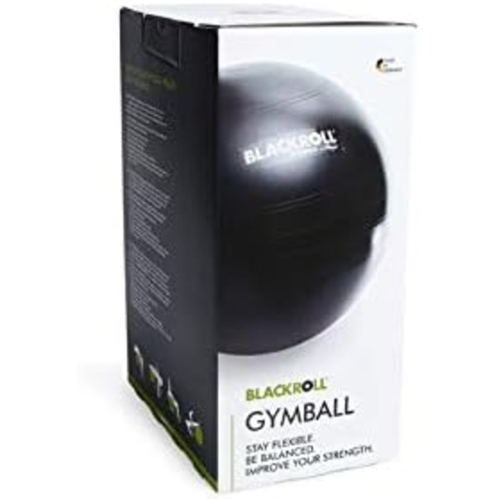 Гімнастичний м'яч BLACKROLL GYMBALL, чорний, універсальний розмір – оригінальний фітнес і сидячий м'яч для тренувань та офісу