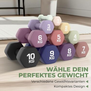 Набір гантелей HQ Germany® 0.5 кг (2 шт) для фітнесу та Pilates, пастельні кольори, Misty Mint - ідеально для дому
