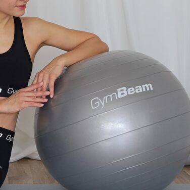 Гімнастичний м'яч GymBeam 85 см з насосом, сірий – для стабільності, зміцнення, профілактики та полегшення болю в спині