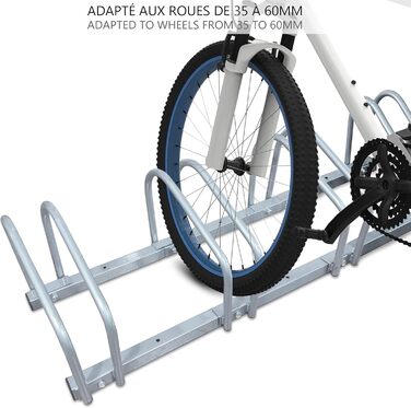 Підставка для велосипедів Vounot на 5 велосипедів, для підлоги та стіни, срібна