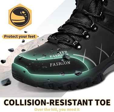 Чоловічі трекінгові черевики Littleplum: зручні, дихаючі, з теплою підкладкою, антиковзаючі, високі, спортивні, чорні, 40 EU