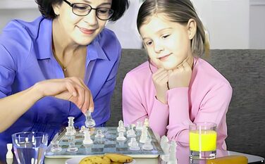 Скляні шахи 25×25 см, дорожній набір, для початківців, дітей та дорослих, високоякісне шахове скляне поле та фігури