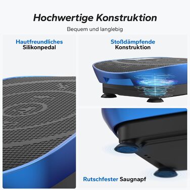 Вібраційна платформа MERACH для тренувань всього тіла, підтримка Bluetooth, синій