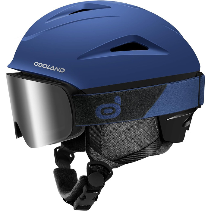 Шолом для лижного спорту та маска Odoland - комплект для жінок та чоловіків, блакитний (60-61 см)