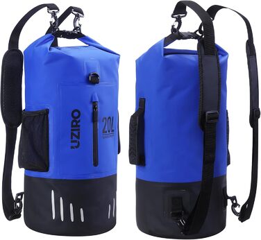 Водонепроникний рюкзак UZIRO 20L, Dry Bag, для активного відпочинку (Блакитний)