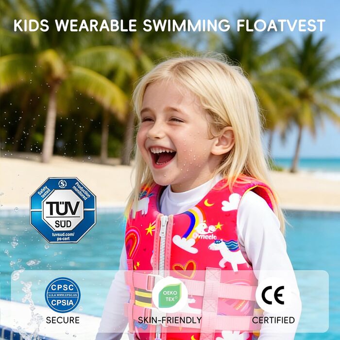 Дитячий рятувальний жилет Kinder Float Jacket рожевий, 19-30 кг, 3-6 років