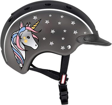 Дитячий велосипедний шолом Casco NORI Єдиноріг, чорний/сірий, XS (50-52 см)