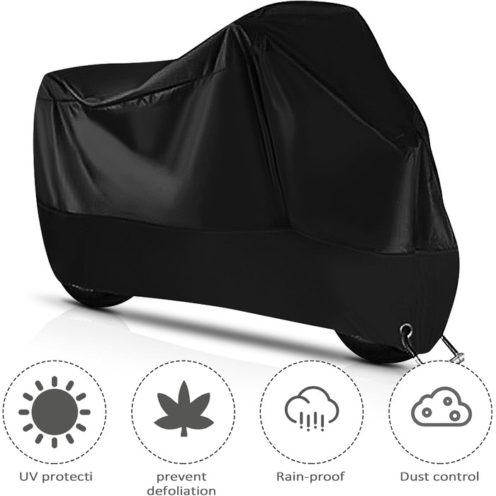 Захисний чохол для мотоцикла з поліестеру 190T, водонепроникний, UV-захист, 245x105x125 см