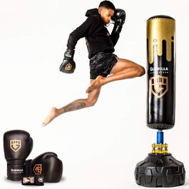 Вільностоячий боксерський мішок Guerilla Sports PRO зі стійкою, рукавичками та бандажами, для боксу, MMA та тренувань, для дорослих (початківців і професіоналів)