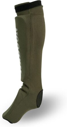 Набір захисних щитків для ніг MADGON (оливковий/чорний) L - для MMA, кікбоксингу, бойових мистецтв. 1 пара + мішок