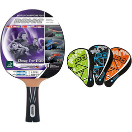 Набір для настільного тенісу Donic-Schildkröt Top Team 800 з чохлом, AVS & PLS-ручки, губка 1,8 мм, Vari Slick ITTF, 754198