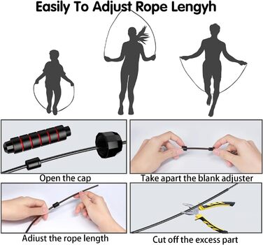 Стрибкове канат Enouke: 2 шт. для кардіотренувань (червоний/синій)