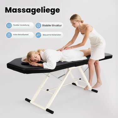 Складана косметична кушетка для масажу та SPA-процедур, портативне масажне ліжко з 3 зонами регулювання, ПВХ, для професійних терапевтів