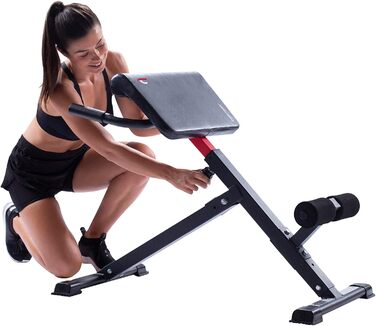 Тренажер для преса та спини Christopeit Sport AB 1000, складаний, з регулюванням і швидкозатискачем, з м'якими валиками для ніг