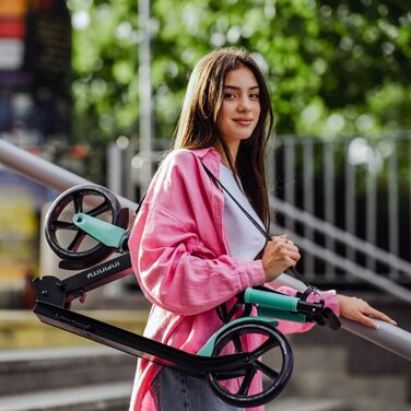 Самокат MOVINO Infinity Roller складаний, міський, з алюмінієвою декою, регульований по висоті, з тримачем для пляшки, для дітей та дорослих