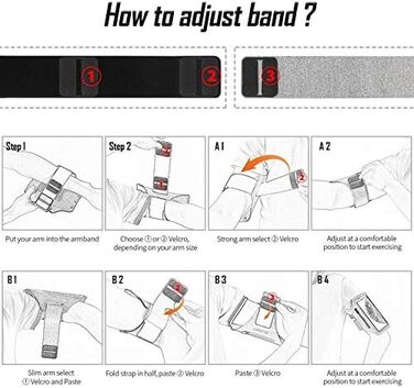 Спортивний браслет для телефону Haissky з кишенькою для навушників (6.9 дюйми) - сірий