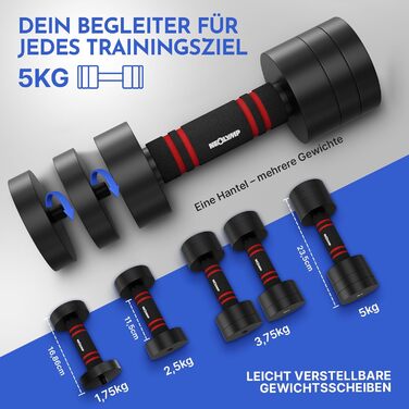 Набір гантелей Neolymp 2шт, регульовані 1,75-10 кг – сталеві гантелі, компактний набір, пінопластова ручка, чорний хром, 2 x 1,75 - 5 KG