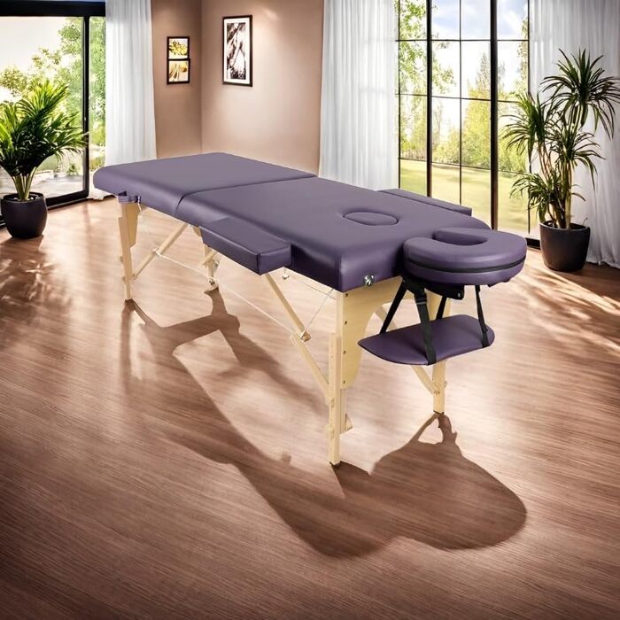 Масажне ліжко Massageliege, портативне, дерев'яне, складне, для тату, воску, спа та фізіотерапії з тканинною сумкою