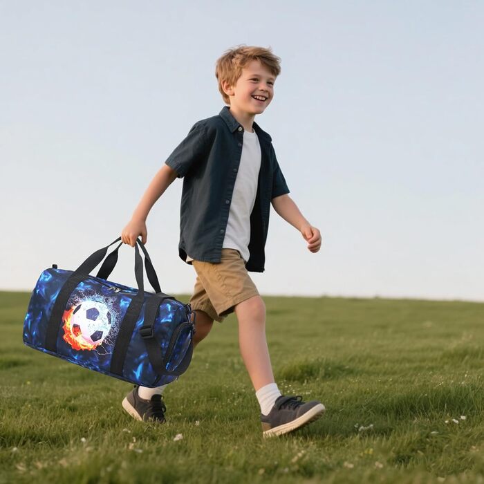 Спортивна сумка LEDAOU для дітей: для плавання, футболу, тренувань. З відділенням для взуття та мокрих речей. Синій колір.