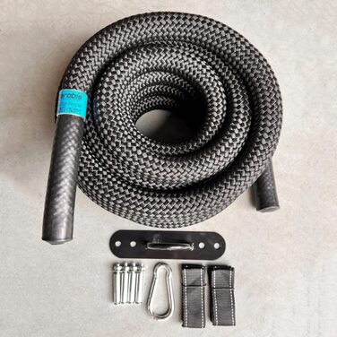 Аеробіс® Тренувальні канати Battle Ropes 30-40 мм, 10-15 м, з кріпленням для стіни | Стійке до погодних умов тренувальне канат | Відеоінструкція та план тренувань 10.0 м, 30.0 мм