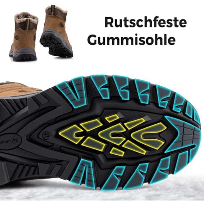 Зимові черевики JackShibo для чоловіків та жінок: водонепроникні, утеплені, антиковзаючі, для походів та трекінгу, 42 EU, коричневі