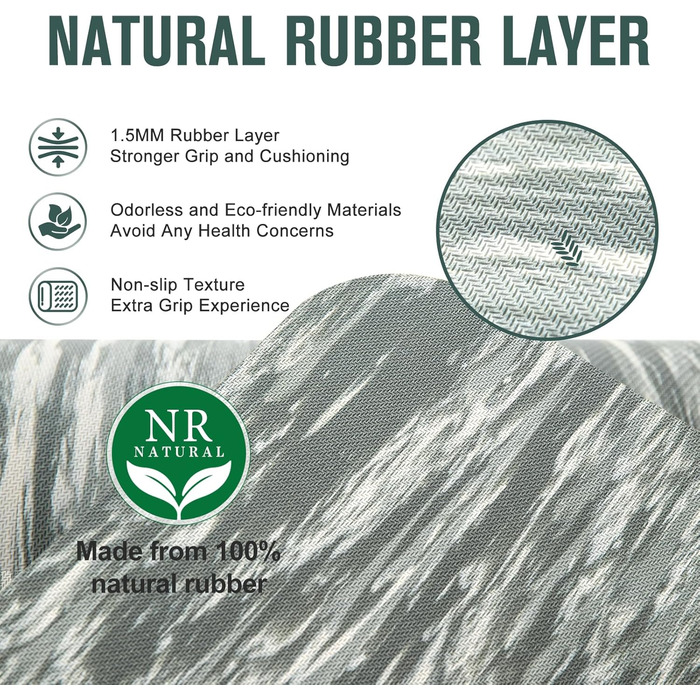 Килимок для йоги Marjar з неслизьким покриттям, фітнес-килимок для занять спортом, 183 x 61 x 0.6-1 см (сірий)