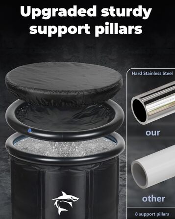 Кріованна для льодяних купань XL (80 см) з системою охолодження, 8 сталевими стійками, термозахистом та сумкою — повний комплект