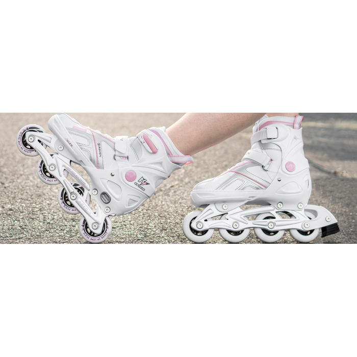 Регульовані ролики RAVEN Pulse White/Pink (розмір 37-40)