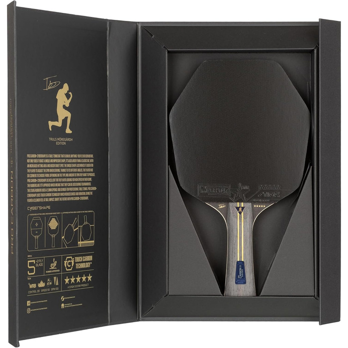 Пінний стіл STIGA Pro Carbon Plus Cybershape Truls Edition - професійний, 5 зірок, Touch Carbon, ITTF, для атакуючих гравців