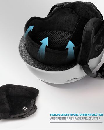 Шолом для лиж та сноуборду OutdoorMaster з OTG-маскою для дорослих, матовий білий, розмір M (56-58 см)