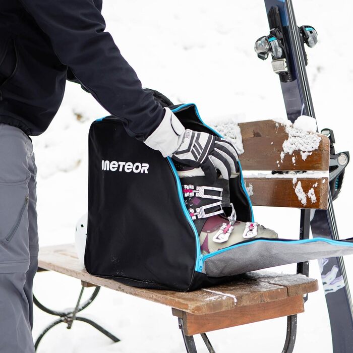 Набір для перевезення лиж та черевиків Meteor 2-в-1 Skitasche Set - Skisack (до 195 см) з вентиляцією, водонепроникний чохол та сумка для черевиків. Ідеально для зимового відпочинку та катання на лижах. Комплект для лиж та черевиків.