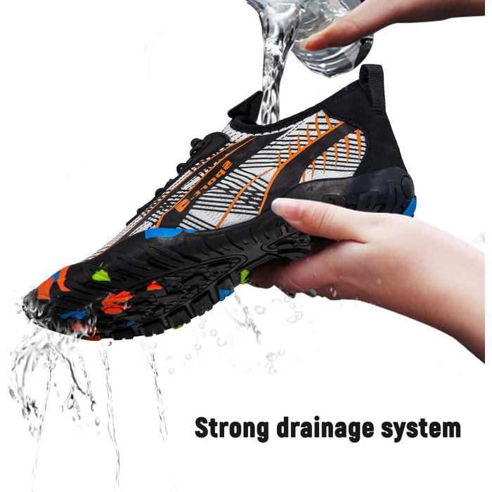 Шкарпетки для плавання IceUnicorn: аквашузи для жінок та чоловіків, швидко сохнуть, для серфінгу, 43 EU, білі та помаранчеві