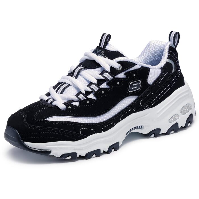 Жіночі кросівки Skechers D'lites Biggest Fan — чорні, натуральна замша та сітка, розмір 37 EU