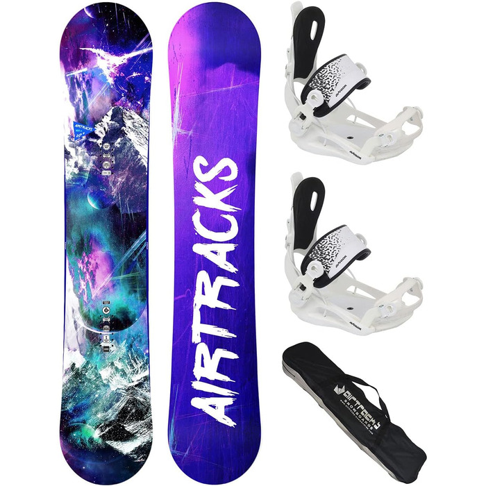 Жіночий комплект для сноубордингу AIRTRACKS High M Carbon Lady Rocker + кріплення Star/Master W Fastec + чохол, 140-155 см
