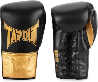 Боксерські рукавички Tapout LOCKHART зі шкіри, чорні/золоті, 10 унцій, 1 пара