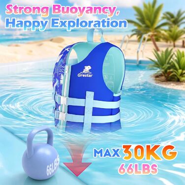 Дитячий рятувальний жилет Kinder Schwimmweste Neopren (2-9 років, 15-35 кг, M, блакитний)