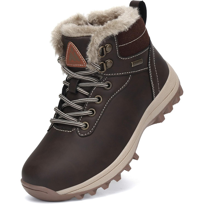 Дитячі зимові черевики Mishansha для хлопчиків та дівчаток, теплі, водонепроникні, коричневі, розмір 36 EU