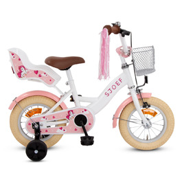 Дитячий велосипед Dolly 12 дюймів | для дівчаток 2-4 роки | з бічними колесами | проста збірка | білий