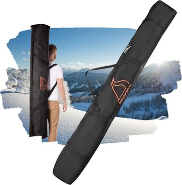 Чохол для двох пар лиж SnowSport Prestige, товста підкладка, для лиж і палиць, підходить для подорожей літаком, автобусом, авто
