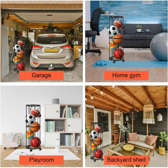 Стенд для м'ячів: баскетбольний, футбольний, волейбольний (2 яруси)