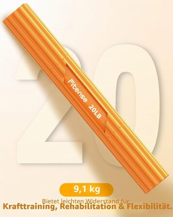 Fitense Flex Therapie Bar Kit: Розвантажувач для зап'ястя (помаранчевий) для тенісного ліктя, гольфарського ліктя та тендиніту. Тренажер для рук, збільшення сили хвата.
