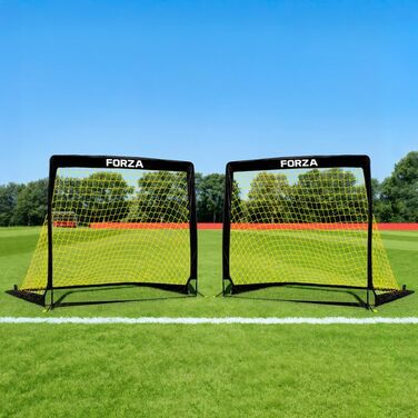 Ворота для футболу FORZA Pop-Up 2.1 x 1.5м (2 шт.) | Розкладні, портативні, для дітей та дорослих | Для саду та парку | Швидкий монтаж без інструментів