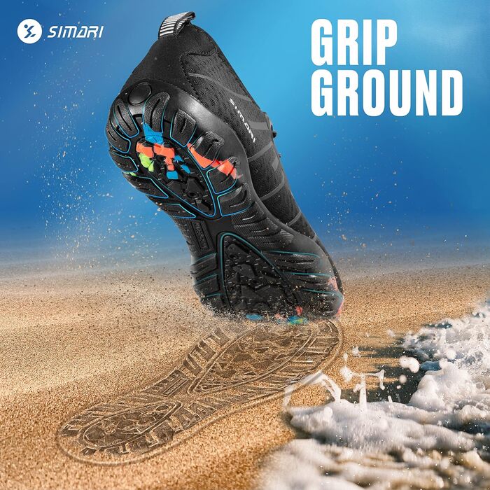 SIMARI WP001 Водонепроникні аквашузи для жінок та чоловіків, швидка сушка, для плавання, дайвінгу, серфінгу, йоги та хайкінгу, WP001, 216 фіолетовий, 42 EU, Deep Black Stripe