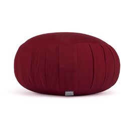Подушка для медитації Bodhi Zafu ECO бордо | Класична кругла подушка для йоги з органічної бавовни та гречаного лушпиння | Висота 19 см
